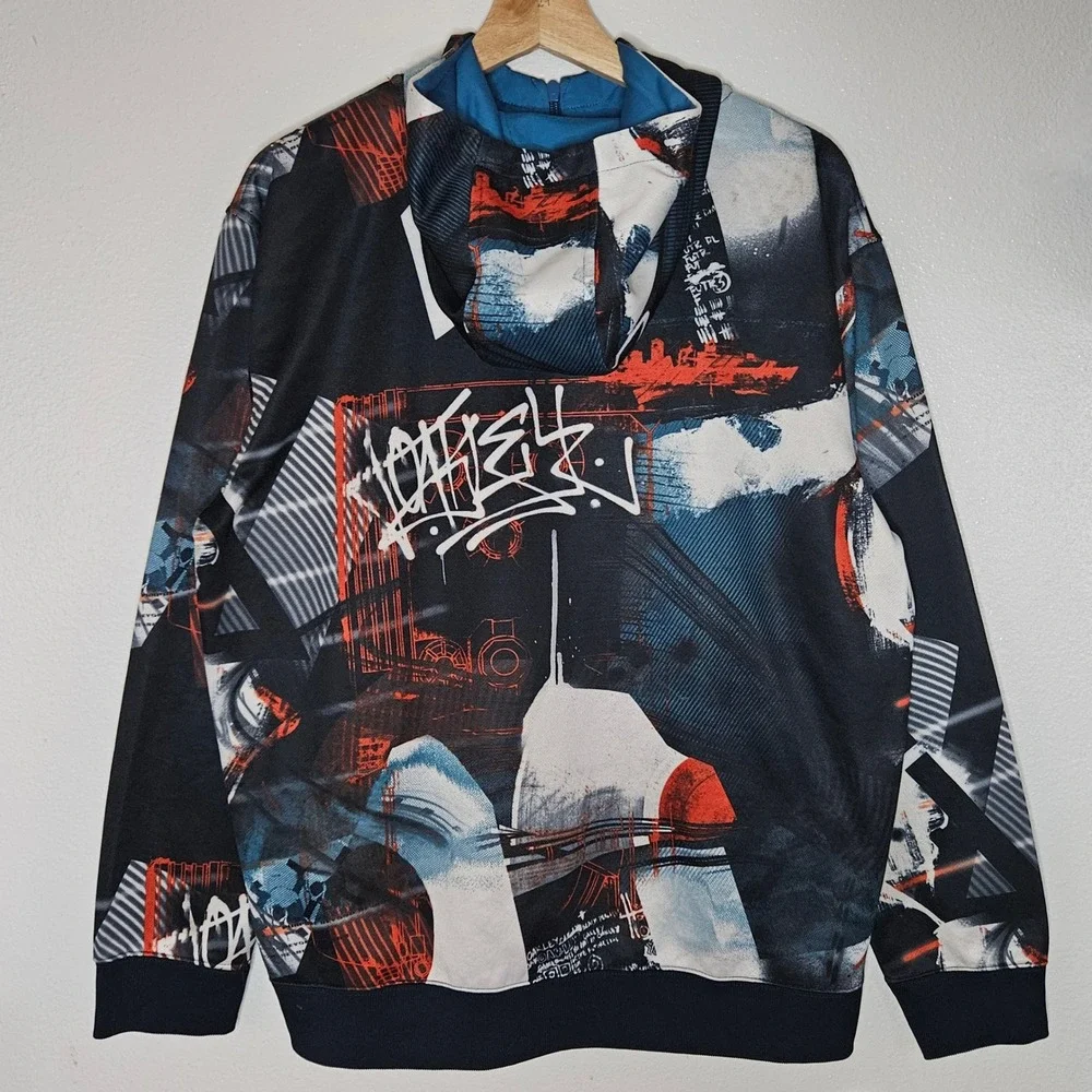 Oakley Graphic‎ Abstract Art Print Full Zip Hoodie - Picture 2 of 8